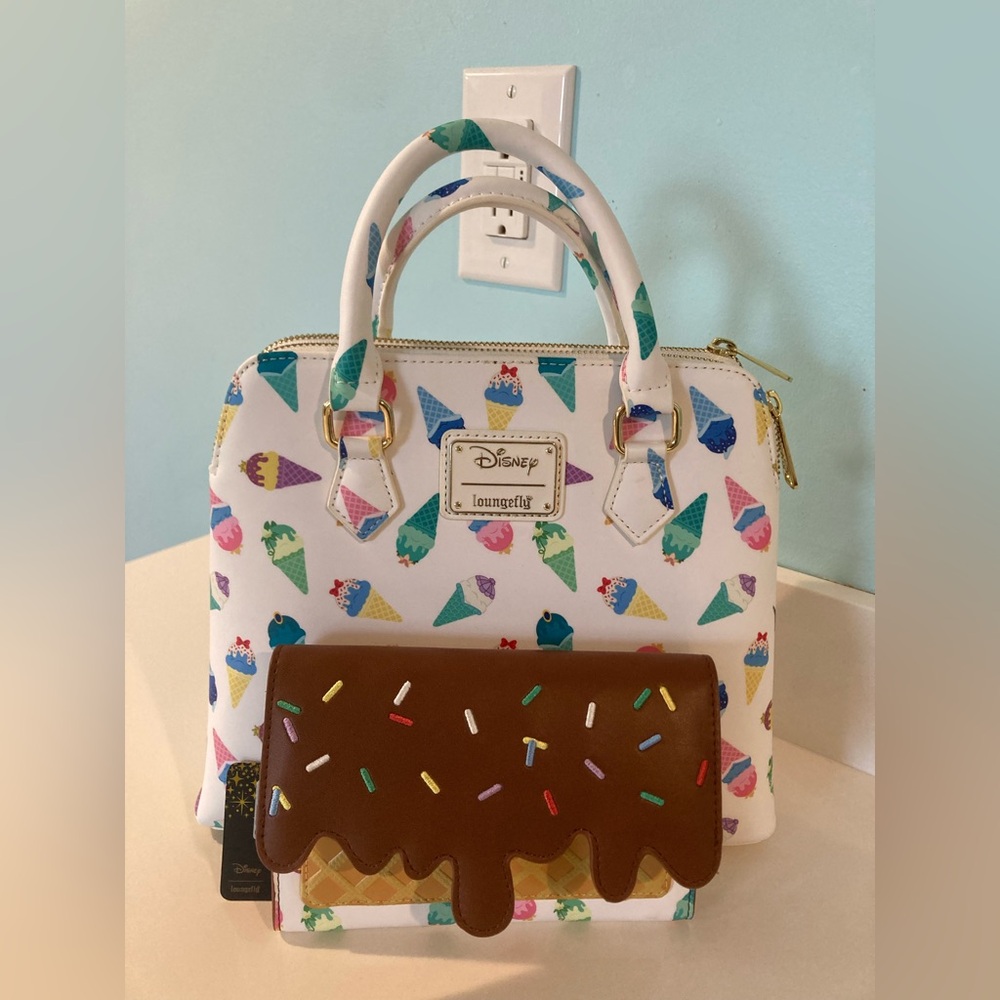 Loungefly Disney Princess Ice Cream White Satchel Set
